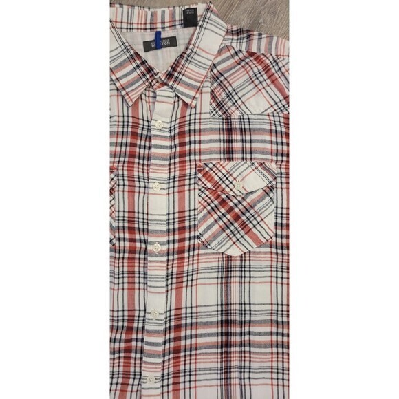 Kenneth Cole Reaction Men's Red Striped Long Sleeve‎ Button Down Shirt Size XL - Picture 12 of 16